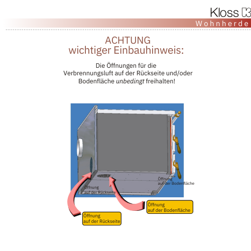 Einbauhinweis zur Verbrennungsluft