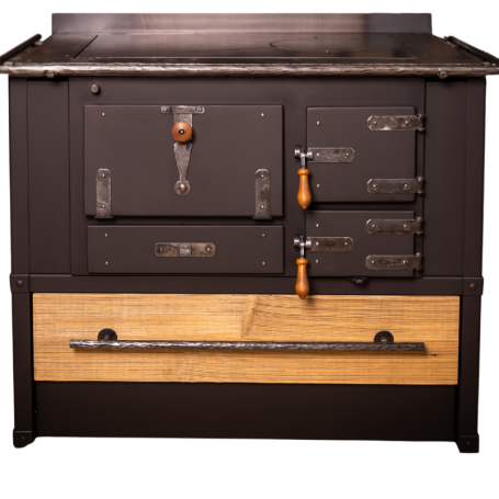 Liesertaler Stahlfußherd 90cm mit Holzlade LBH 56